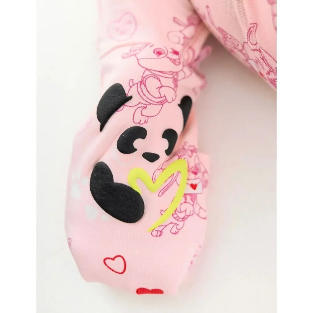 NWT Bellabu Bear PAW Patrol Love Paws Pink Bamboo Convertible Footie.